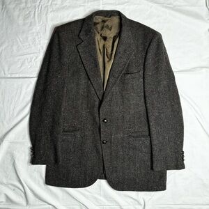 Stafford - Men's Classic Gray/Brown Blazer/Coat 100% Wool